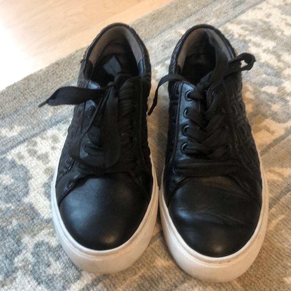 Black Women's Lace-Up Platform Sneakers